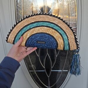 Rebecca Minkoff Woven Straw Taco Clutch